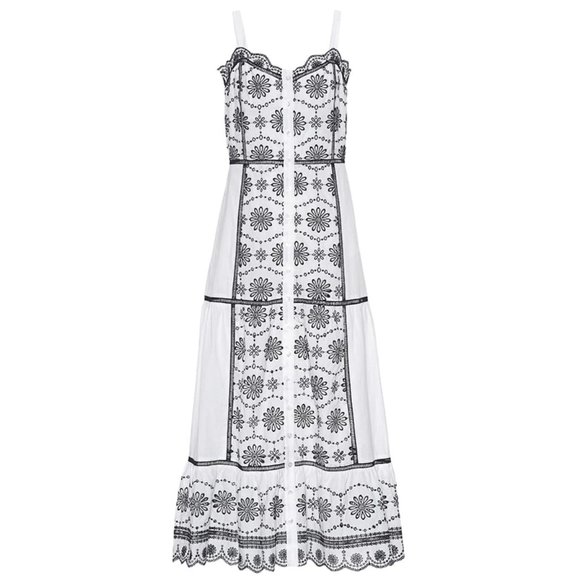 NWT Veronica Beard Sasha Embroidered Midi Dress 2 - Picture 3 of 9